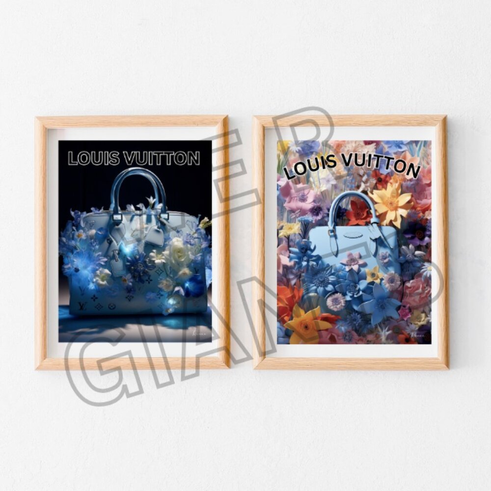 Mothers Day Sale- Floral Louis Vuitton Purse Art Prints (2 for $15)